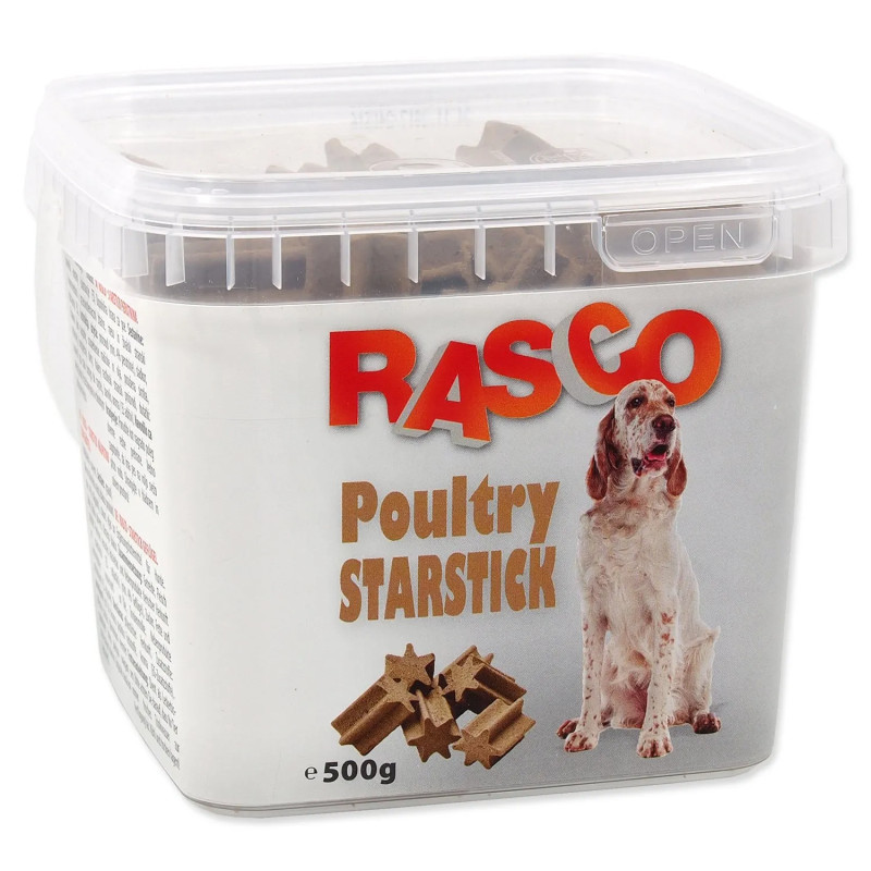 Priboljšek Rasco palčke iz perutnine v obliki zvezde 2,5 cm 500 g