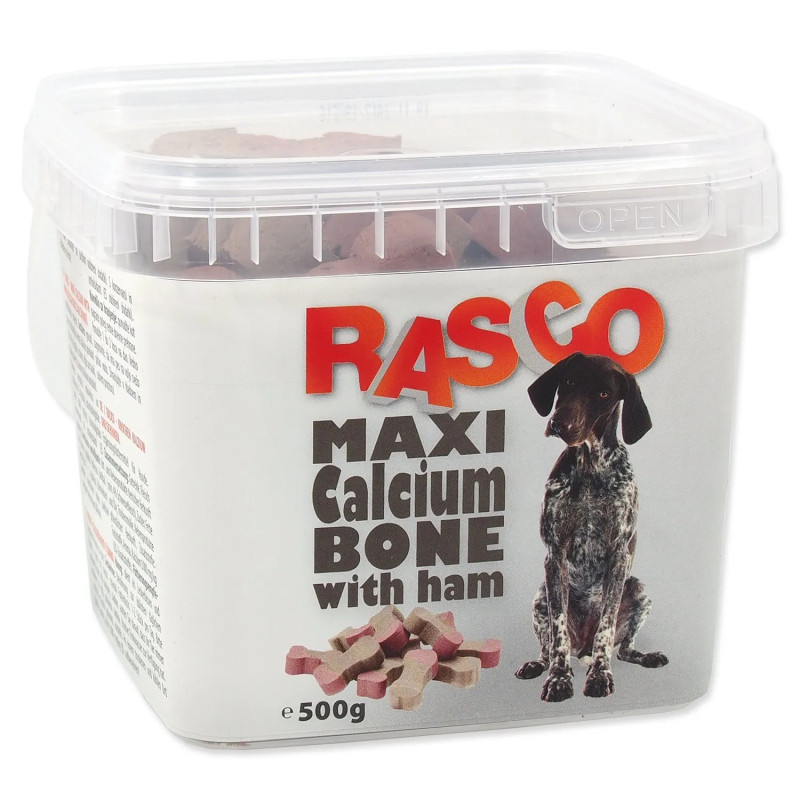 Poslastica Rasco kalcijeva kost s šunko 6 cm 500 g