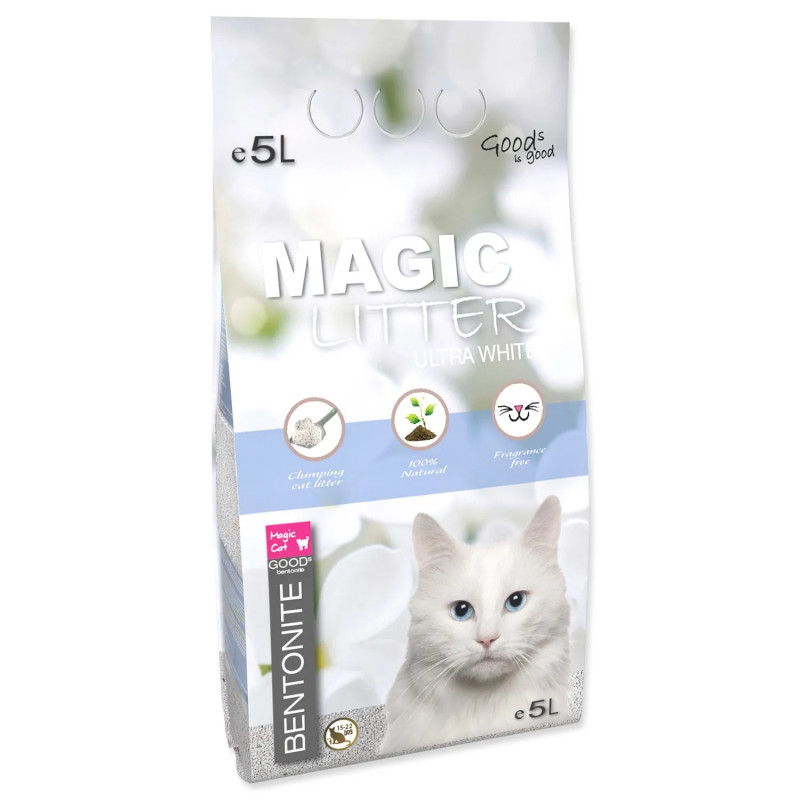 Podlaga Magic Litter Bentonite Ultra White 5 l/4,4 kg