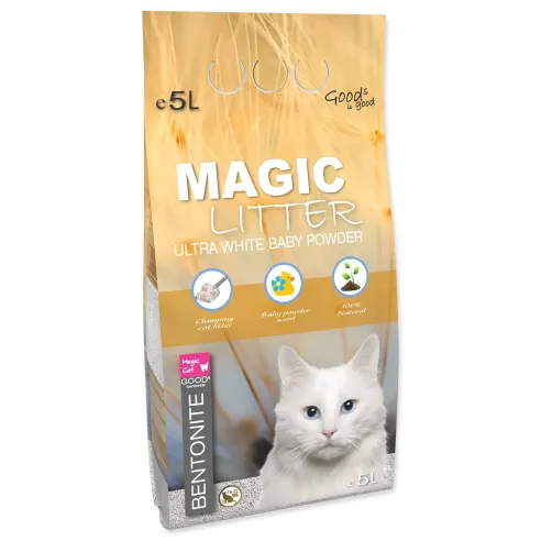 Podlaga Magic Litter Bentonite Ultra White Baby Powder 5L/4,4kg