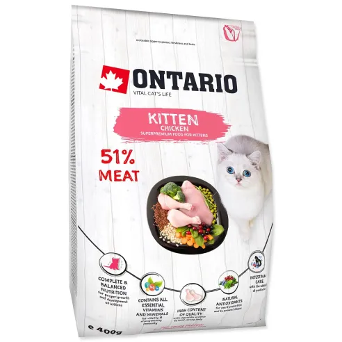 Krmivo Ontario Kitten s piščancem 0,4 kg
