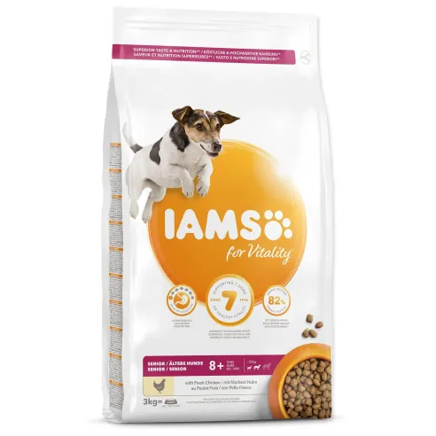 Krmivo IAMS za pse Senior Small & Medium s piščancem 3 kg