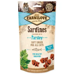Priboljšek Carnilove Cat Soft Snack sardine s peteršiljem 50 g