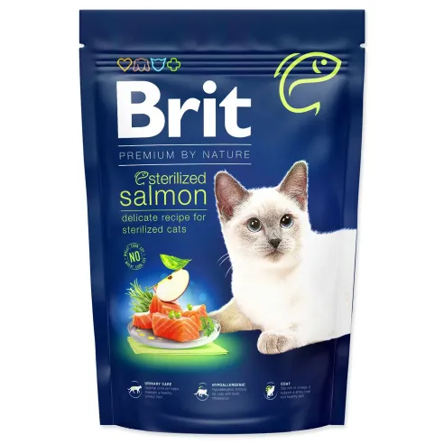 Krmiva Brit Premium by Nature Cat Sterilized Salmon 1,5 kg