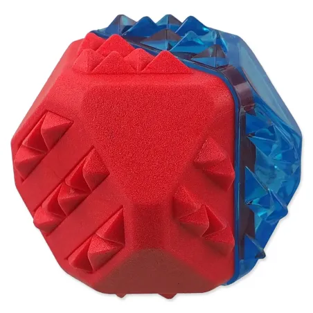 Igrača Dog Fantasy hladilna žoga rdeče-modra 7,7 cm
