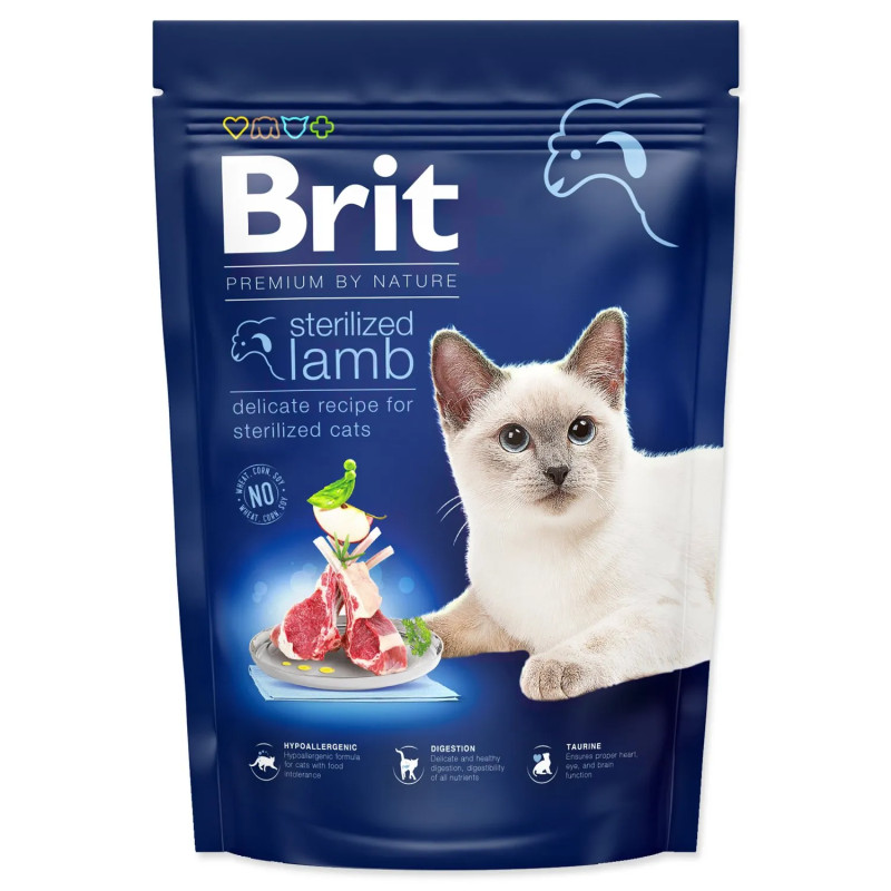 Krmna hrana Brit Premium by Nature Cat Sterilized Lamb 800 g