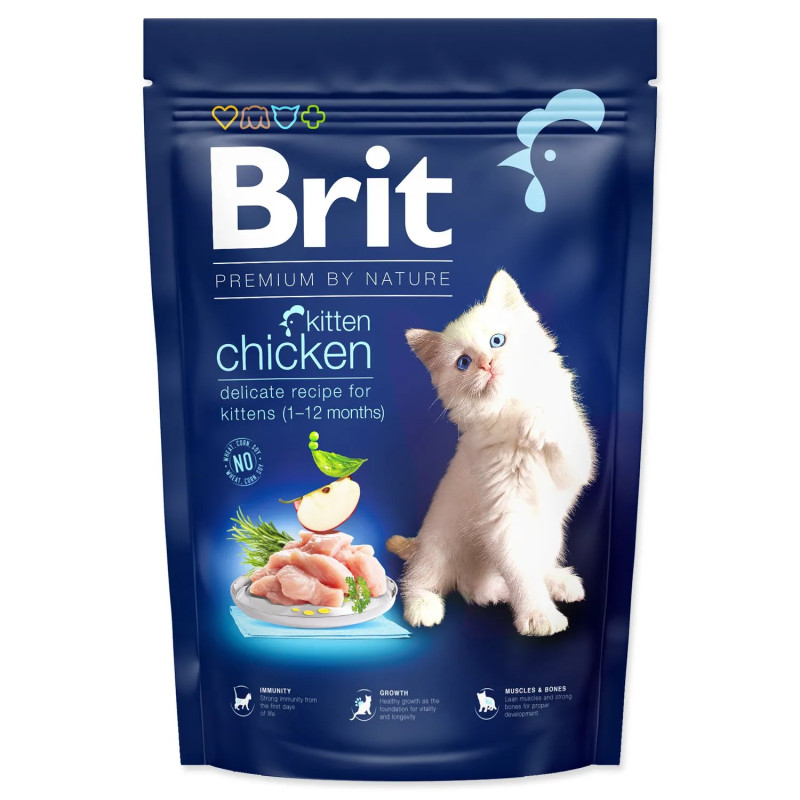 Krmna hrana Brit Premium by Nature Cat Kitten Chicken 1,5 kg