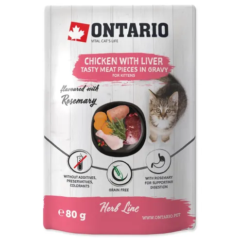 Pašteta Ontario Kitten s piščancem in jetri v omaki 80 g