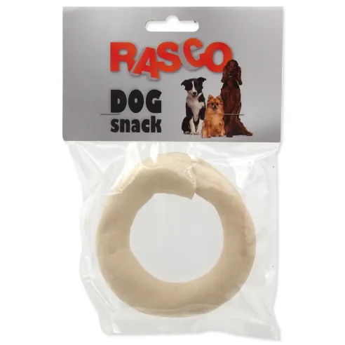 Priboljšek Rasco okrogel bel iz bivolje kože 8,9 cm 1 kos