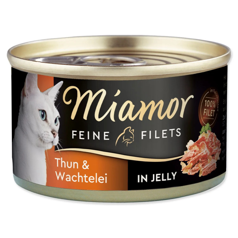 Konzerva Miamor Feine Filets Adult tuna s prepeličjimi jajci v želeju 100 g