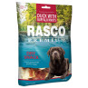 Priboljšek Rasco Premium bivolja koža z račjim mesom, vozli 5 cm 230 g