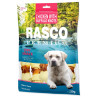 Poslastica Rasco Premium bivolova koža obložena s piščančjim mesom, vozli 6 cm 230 g