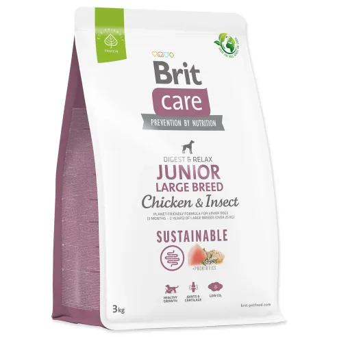 Hrana Brit Care Dog Sustainable Junior za velike pasme, piščanec in insekti, 3 kg