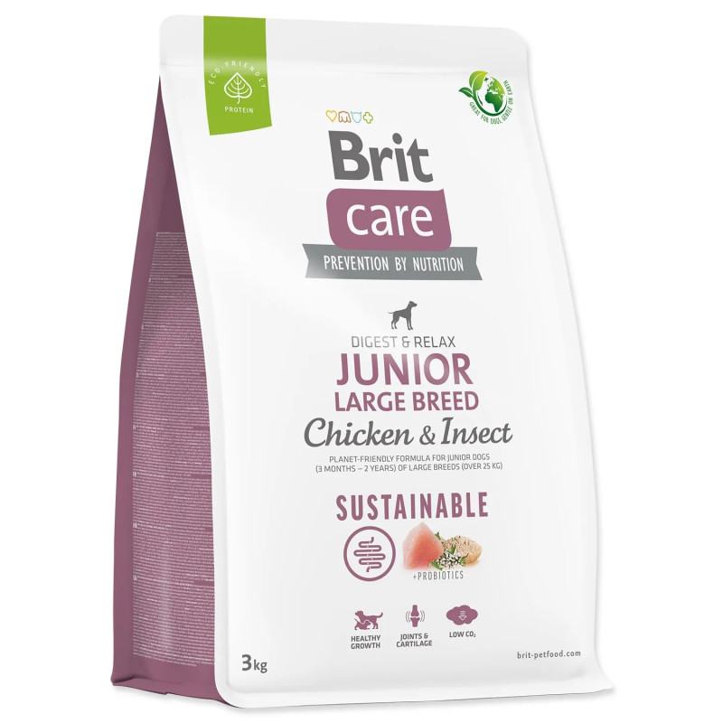 Hrana Brit Care Dog Sustainable Junior za velike pasme, piščanec in insekti, 3 kg