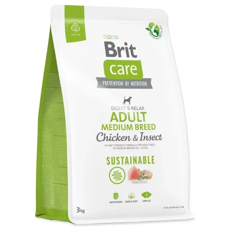 Hrana Brit Care Dog Sustainable za odrasle pse srednje pasme, piščanec in insekti, 3 kg