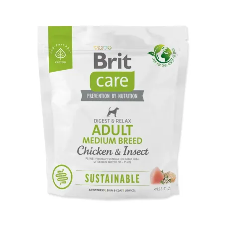 Hrana Brit Care Dog Sustainable za odrasle srednje pasme, piščanec in insekti 1kg