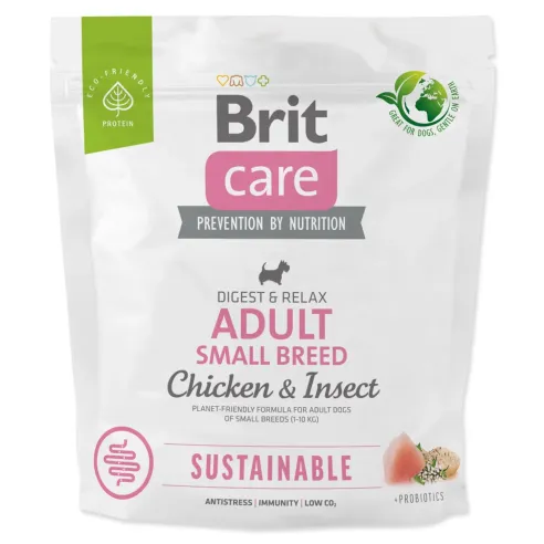 Brit Care Dog Sustainable hrana za odrasle pse majhnih pasem – piščanec in insekt, 1 kg