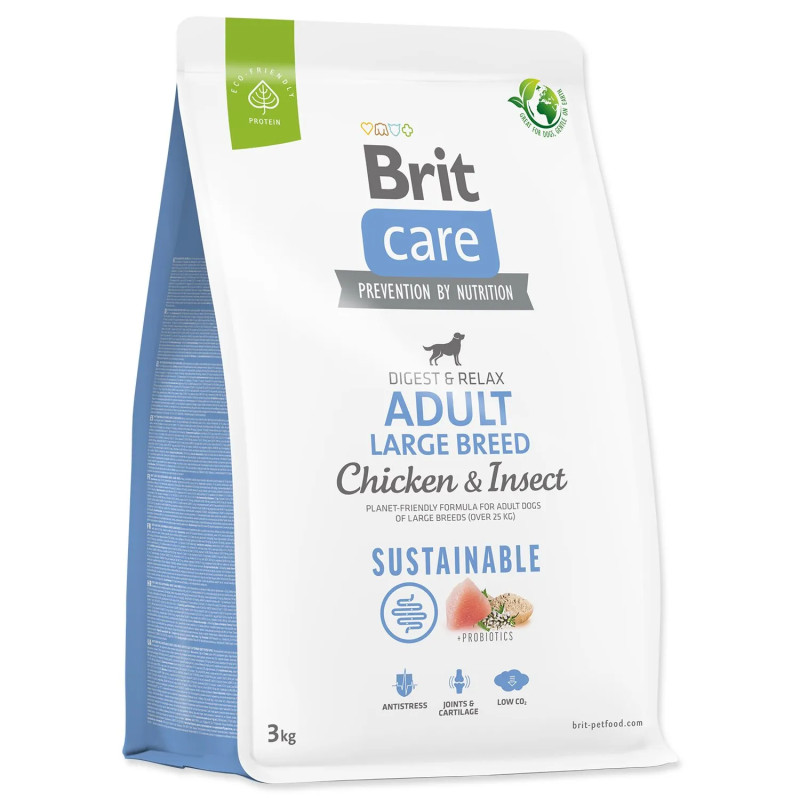 Brit Care Dog Trajnostna hrana za odrasle velike pasme, piščanec in insekti 3 kg