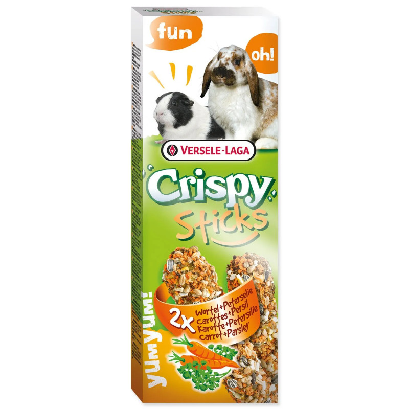 Palčke Versele-Laga Crispy za zajca in morskega prašička, z korenčkom in peteršiljem, 110 g, 2 kosa