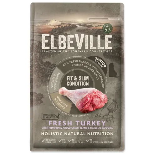 Hrana ELBEVILLE Senior za vse pasme — Fit & Slim, sveža puranja, 4 kg