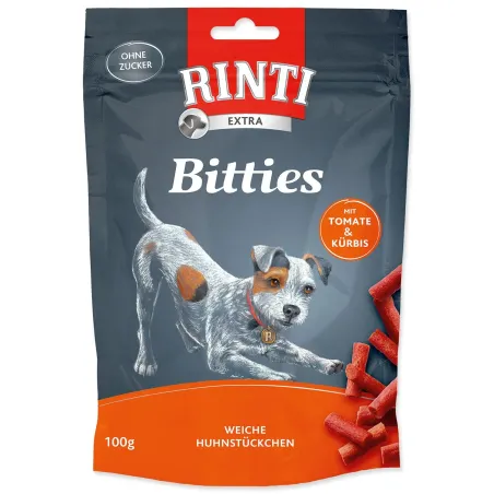 Prigrizek Rinti Bitties piščanec s paradižnikom in bučo 100g