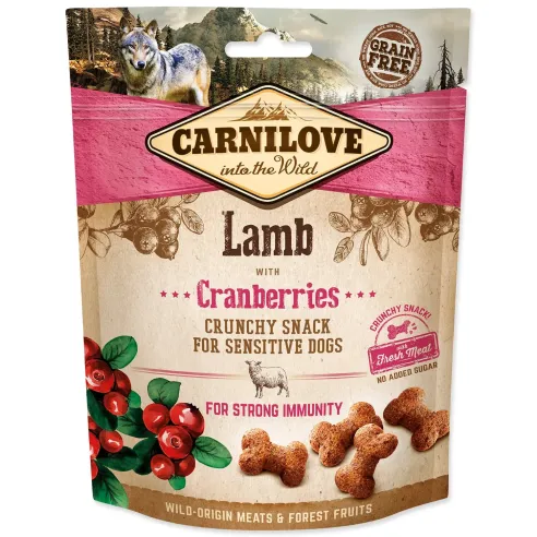 Prigrizek Carnilove Dog Crunchy Snack jagnje z brusnicami 200 g
