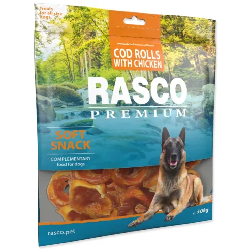 Poslastica Rasco Premium treska obložena s piščančjim mesom, rolke 500g