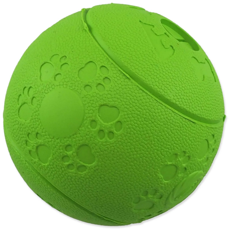 Igrača Dog Fantasy žoga za priboljške zelena 8cm