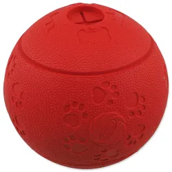 Igrača Dog Fantasy žogica za priboljške rdeča 11 cm