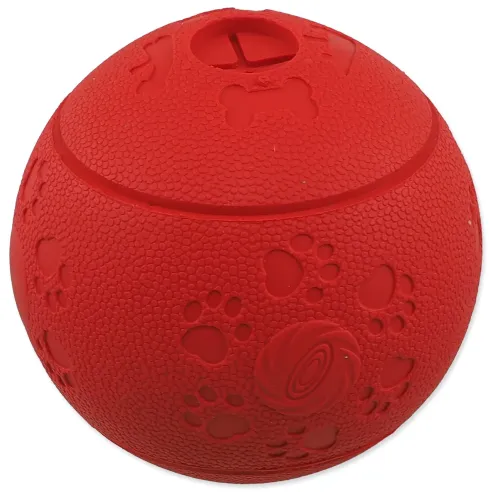 Igrača Dog Fantasy žogica za priboljške rdeča 11 cm