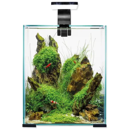 Akvarijski komplet Aquael SHRIMP SMART Day & Night črn 25x25x30cm 19l