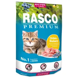 Hrana Rasco Premium Kitten piščanec z borovnicami 0,4kg