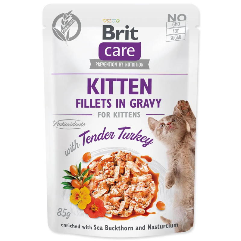 Brit Care Cat Kitten Fillets in Gravy with Tender Turkey 85 g