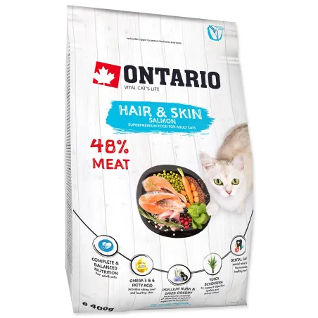 Hrana za mačke Ontario Cat Hair & Skin 0,4 kg
