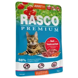 Vrečka Rasco Premium Adult goveje s paradižnikom in zelišči 85g