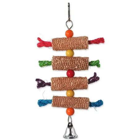Igrača Bird Jewel obešena, klasi s zvončkom, večbarvna 27x16cm