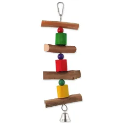 Viseča lesena igrača Bird Jewel z zvončkom 30cm