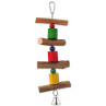 Viseča lesena igrača Bird Jewel z zvončkom 30cm