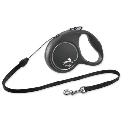 Povodec Flexi Black Design lanko S črn 5m