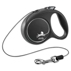 Povodec Flexi Black Design lanko XS črni 3m