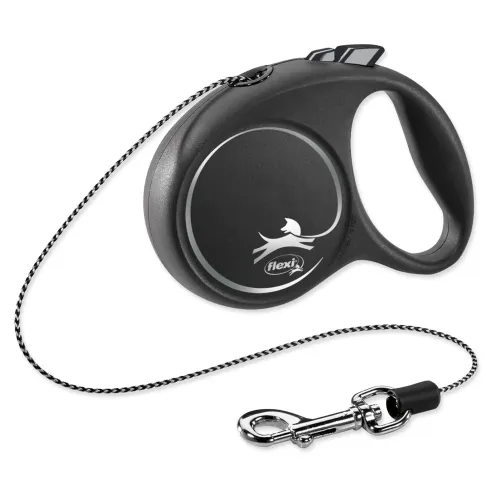 Povodec Flexi Black Design lanko XS črni 3m