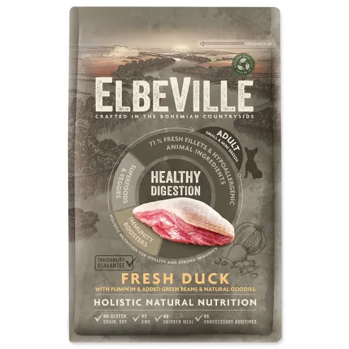Hrana ELBEVILLE Adult Mini – za zdravo prebavo, s svežo raco 4 kg
