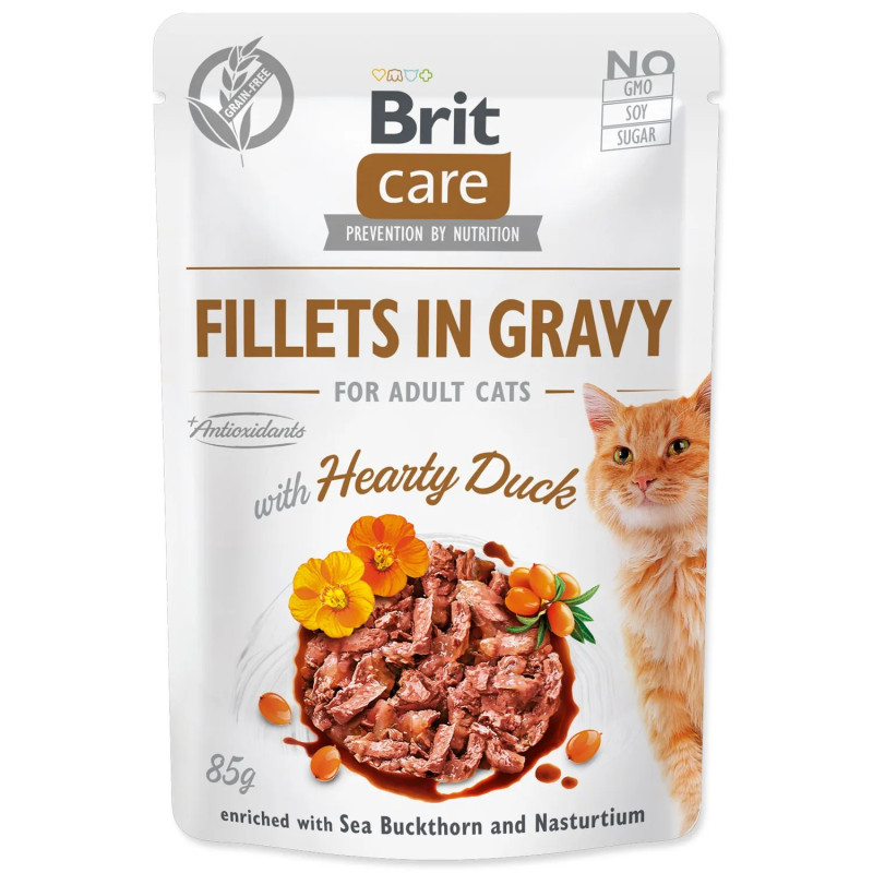 Vrečka Brit Care Cat raca, fileti v omaki 85 g