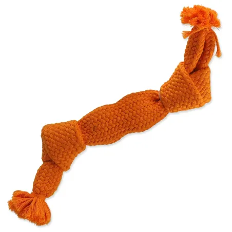 Igrača Dog Fantasy vozel s piščalko, oranžen, 2 vozla, 35 cm
