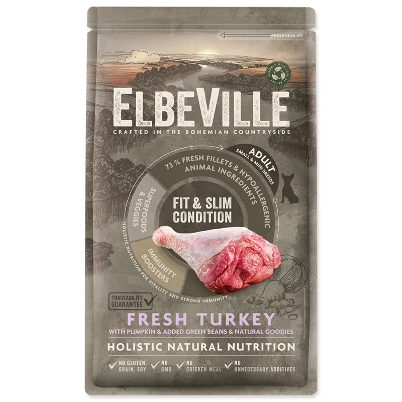 Hrana ELBEVILLE za odrasle Mini Fit and Slim Condition Fresh Turkey 1,4kg