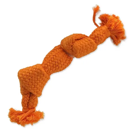 Igrača Dog Fantasy vozel s piščalko, oranžna, 2 vozla, 22 cm
