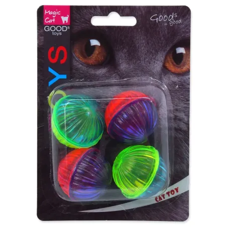 Igrača Magic Cat žogica, sijajen plastičen material, z zvokom, Ø 3,75 cm, 4 kosi