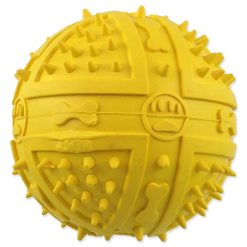Igrača Dog Fantasy krogla z bodicami s piščalko, mešanica barv, 9 cm