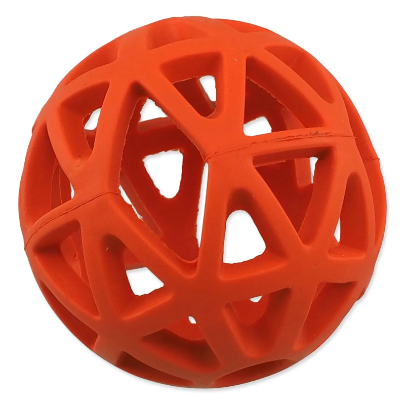 Igrača Dog Fantasy luknjasta žoga 7 cm, oranžna
