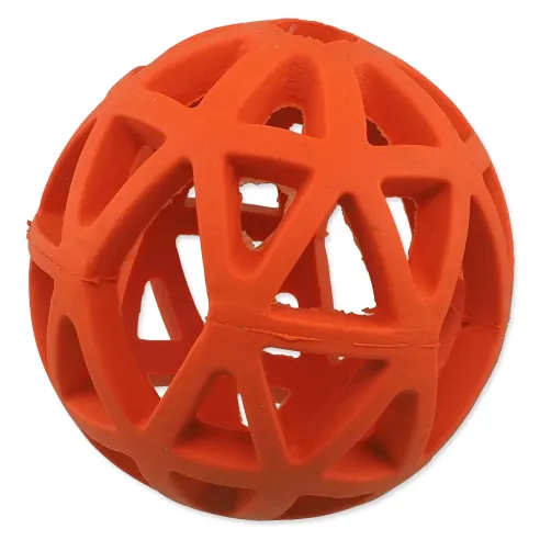 Igrača Dog Fantasy luknjičasta žoga oranžna 9 cm